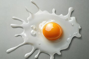 Fresh egg yolk splattering on smooth surface