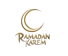 Obraz premium Elegantes Ramadan Karem Design mit Halbmond und geschwungenem Schriftzug