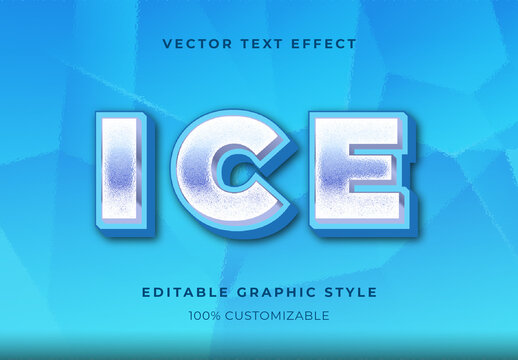 White And Blue Ice Font Frozen Cool Frost Text Effect