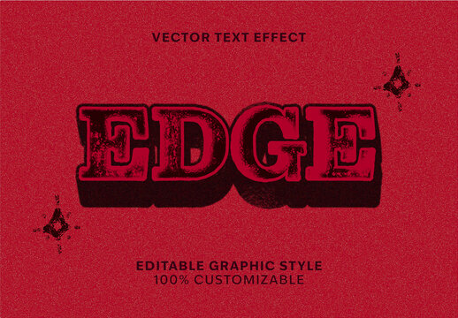 Red And Black Grunge Font Bold Rough Vintage Text Effect