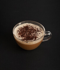 Hot Chocolate Cup, Cacao Mug, Cocoa Beverage, Christmas Drink Glass with Foam, Healthy Breakfast