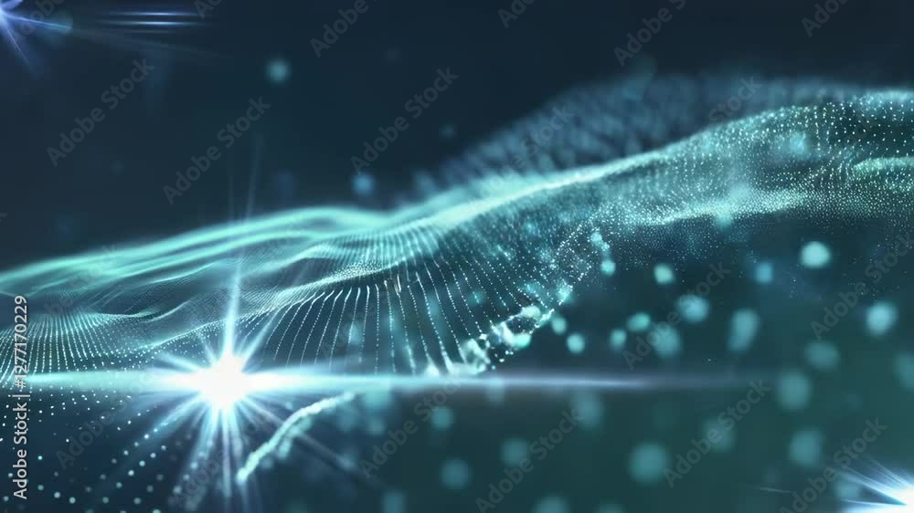 Poster light movement concept. blurry dot motion, glowing particle drift, abstract shimmer effect with soft