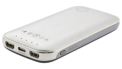 Portable Power Bank on White Background