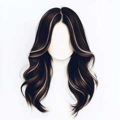 Elegante schwarze Haarpracht mit sanften Wellen auf hellem Hintergrund

