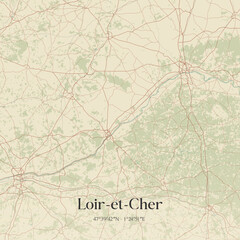 Obraz premium Vintage map of Loir-et-Cher, France.