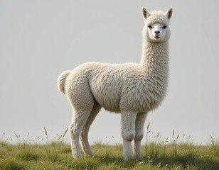Obraz premium Fluffy Elegance: Alpaca