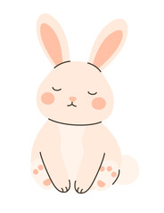 Cute Easter bunny. Flat vector illustration.