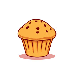 Simple Beautiful Chocolate Chip Muffin - Vector Element