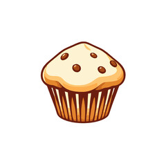 Delicious Chocolate Chip Muffin - Vector Element
