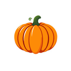 Contoured 2D Cartoon Pumpkin - Vector Element
