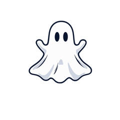 Cute Cartoon Ghost - Vector Element
