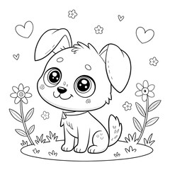 cartoon dog black white