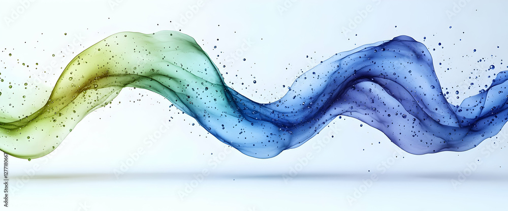 Aufkleber abstract wavy gradient background with flowing shapes and dynamic light on white surface