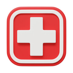 First Aid Plastic 3d Icon Illustration isolated on transparent background, cutout 