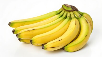 Bunch of Bananas on White Background