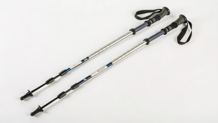 Fototapeta premium Trekking Poles on White Background