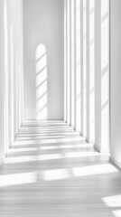 Obraz premium Minimalist scandinavian interior with vertical light patterns