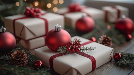 High quality flyer mockup for a holiday gift guide featuring festive colors and customizable product images isolated on a transparent background for retail branding