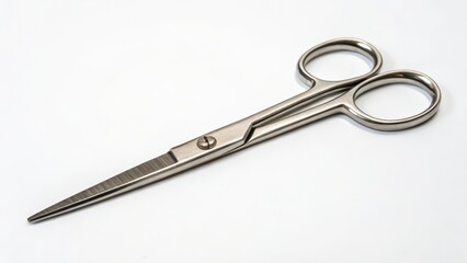 Stainless Steel Scissors on White Background