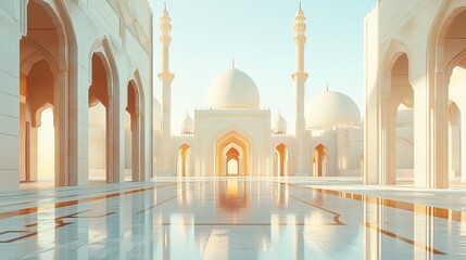 Majestic Mosque Ramadan Banner: Celebrate Islamic Holy Month with this stunning Generative AI artwork. Perfect for social media, websites, and print  