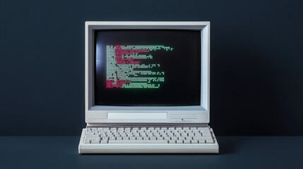 Cybersecurity concept with boot viruses on vintage computer screen