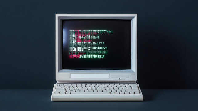 Cybersecurity concept with boot viruses on vintage computer screen - Powered by Adobe