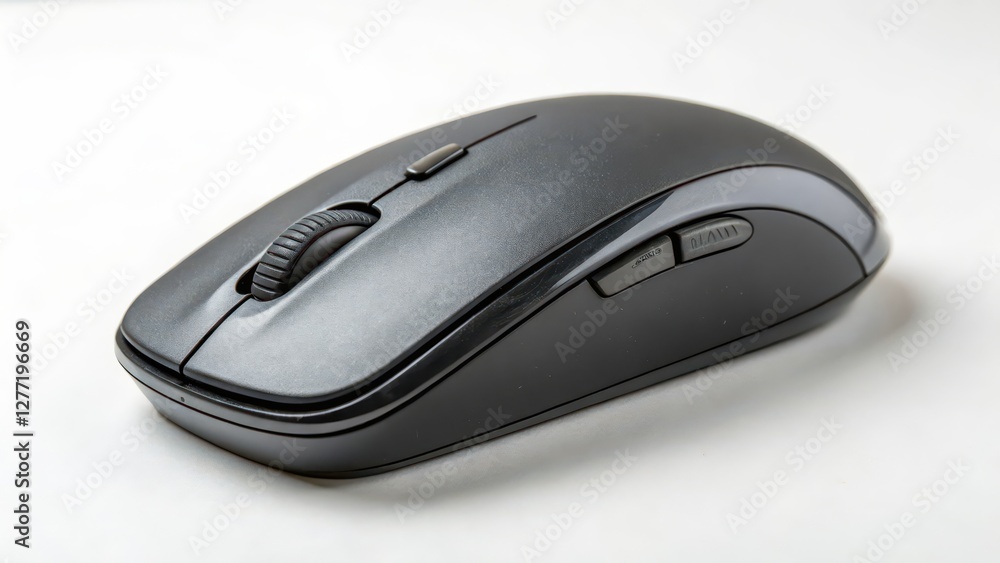 Poster wireless computer mouse on white background