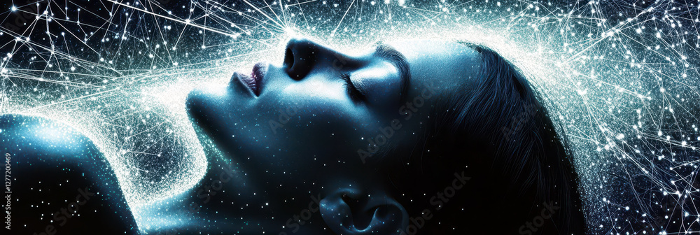 Poster Deep Sleep Transforms Mind Into a Universe of Twinkling Stars and Gentle Brainwaves