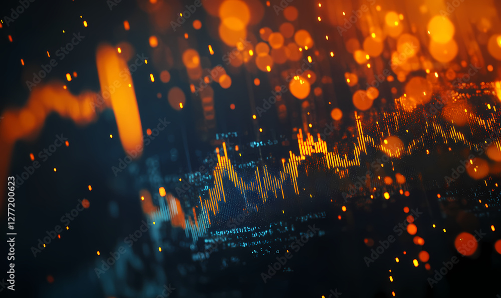 Aufkleber financial data: illustrative image of financial data. a dynamic line graph representing market trend