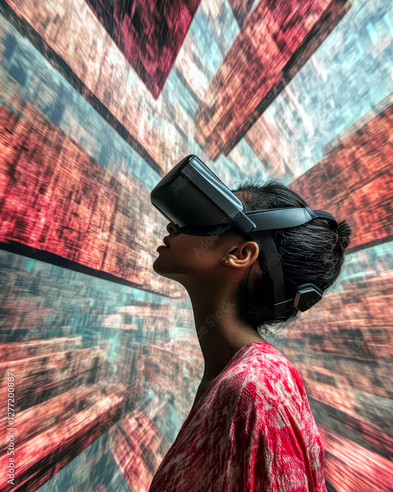Aufkleber Exploring Virtual Realities With Immersive Tech in Modern Art Spaces