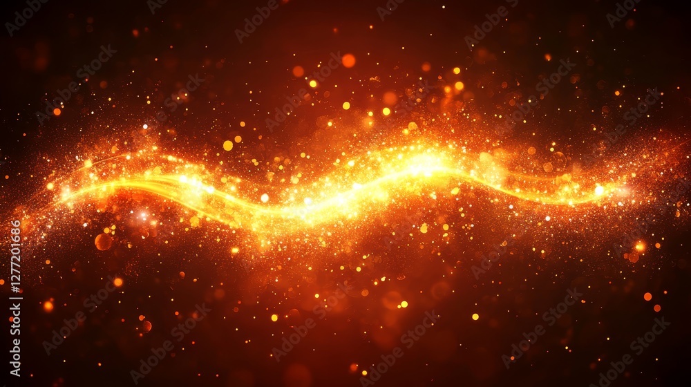 Poster abstract glowing background with particles and dynamic energy flow vibrant colors ethereal atmospher