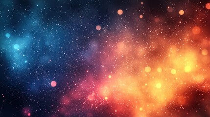 Fototapeta premium Colorful abstract background, glowing particles in space