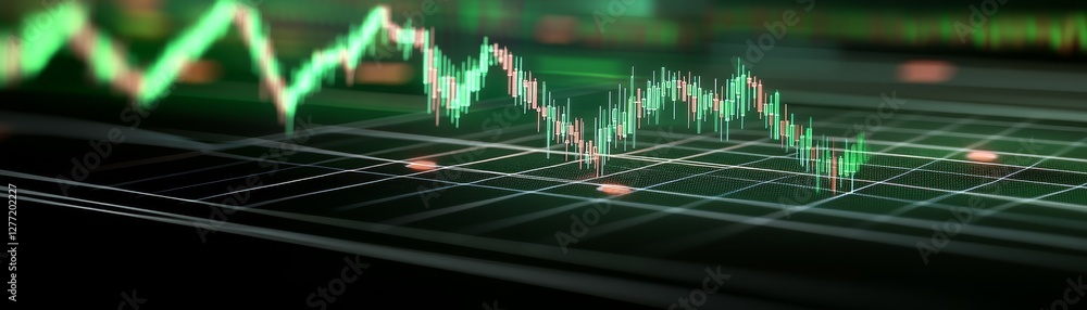 Aufkleber stock market analysis chart displayed on computer screen showing growth and investment performance