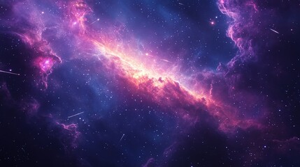 Obraz premium Cosmic explosion of color deep space digital art nebula environment celestial viewpoint universe concept