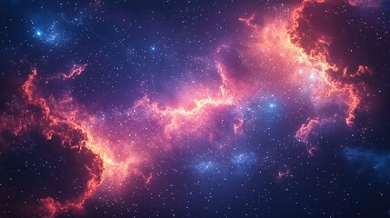 Naklejka premium Exploring cosmic wonders nebula formation in space digital art vibrant colors celestial view astronomical concepts