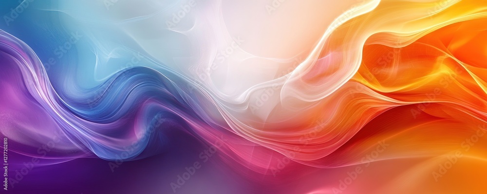 Poster dynamic abstract color waves digital art vivid background creative design artistic expression