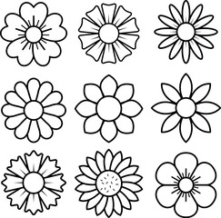 Set of botanical hand drawn element vector. Collection of foliage, branch, floral, leaves, wildflower in one line art. Minimal style blossom illustration design for logo, wedding, invitation.
