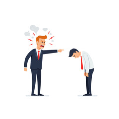 Angry Boss Scolding Employee with Negative Emotion in Office Setting