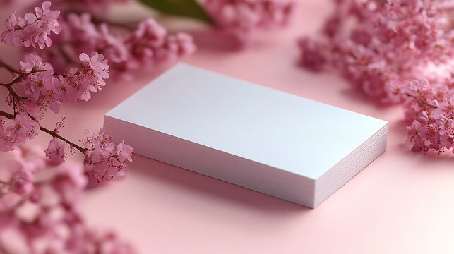 Minimal business card template with pastel colors delicate typography and a placeholder for a custom logo isolated on a transparent background