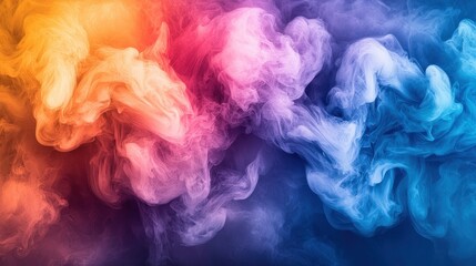 Fototapeta premium Colorful smoke swirls in vibrant gradient hues