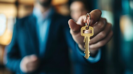 Businessman handing over house keys