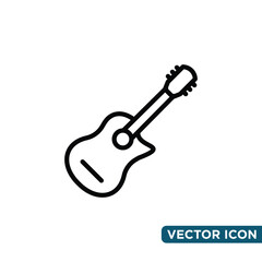 Simple Guitar Icon Design Template 