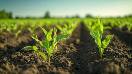 Toxic fertilizer causing crop damage and poor soil quality. Featuring stunted plants and environmental degradation