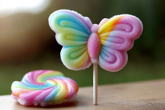 butterfly cotton candy lollipop
