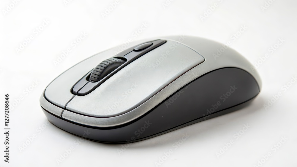 Poster wireless computer mouse on white background