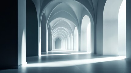 Obraz premium Elegant Archway Interior with Soft Natural Light and Minimalist Design