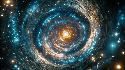 Obraz premium Cosmic vortex tunnel with glowing particles