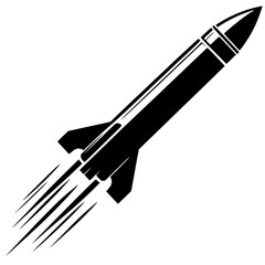 Silhouette of a fired missile