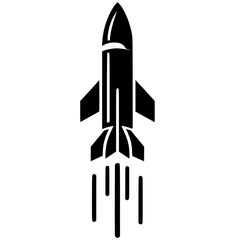 Silhouette of a fired missile