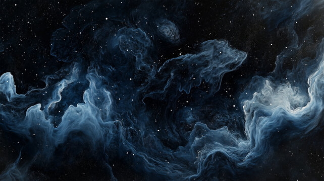 宇宙の果てを描くブラックからダークブルー、星の輝きを散りばめた幻想的グラデーション